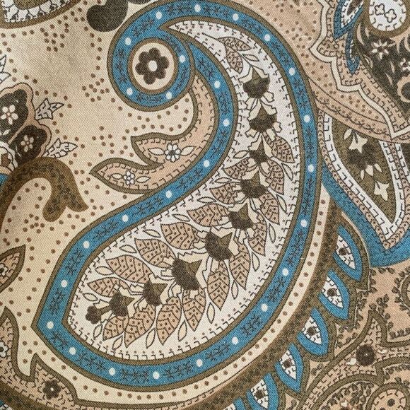 Vintage Y2K Hilfiger Shirt Blue Paisley Print Button Down Long Sleeve Cotton - Picture 10 of 13